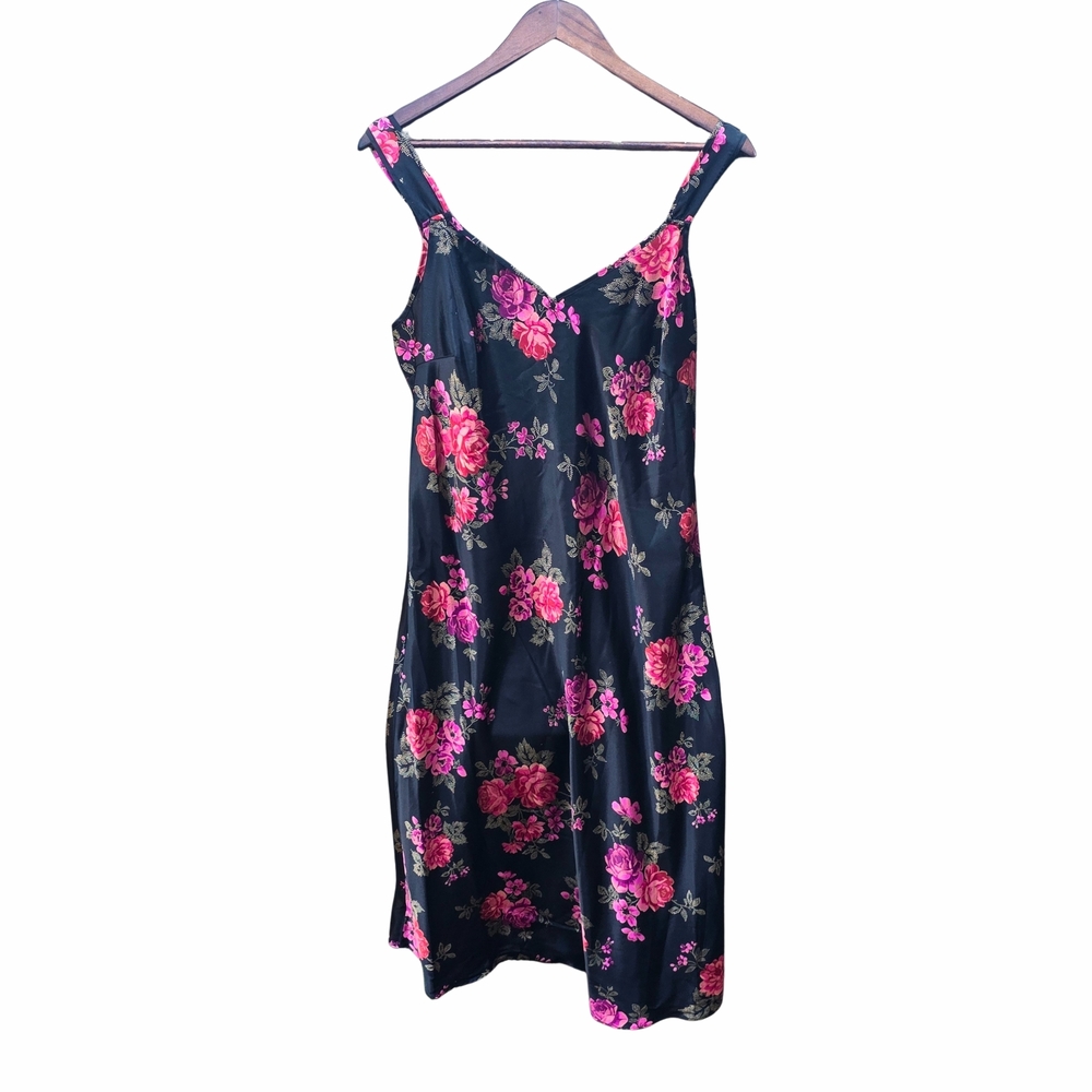 Morgan Taylor Black and Pink Floral Women's Robe Set L/XL - Picture 5 of 14